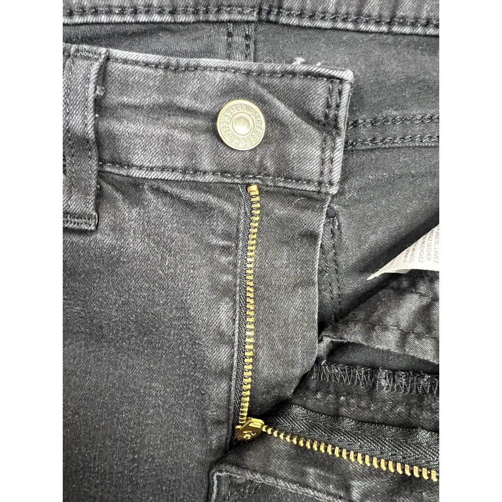 Levis 711 Skinny Jeans Womens 26 Black Charcoal Wash Mid Rise Stretch Denim - Picture 5 of 15